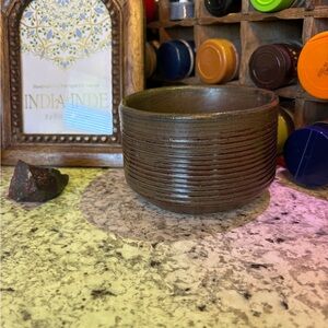 Rustic Gorgeous Brown Ceramic Decorative Bowl - Zanesville MCM